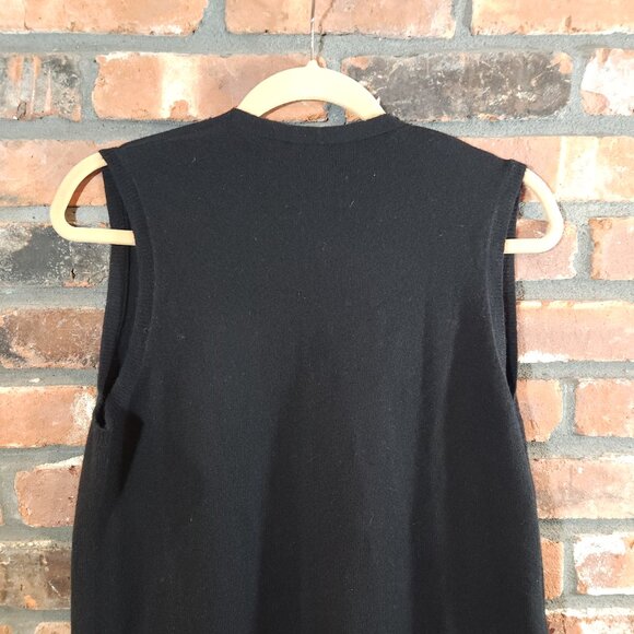 Theory Torina 100% Cashmere Sleeveless Duster Cardigan Vest in Black Women's M - Picture 8 of 10